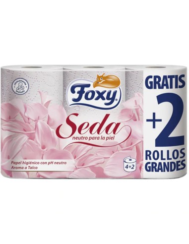 HIGIENICO FOXY SEDA 4+2 ROLLOS 3 CAPAS