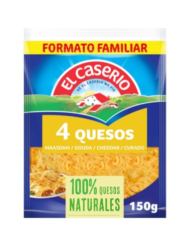 QUESO RALLADO CASERIO 4 QUESOS 130 GRS