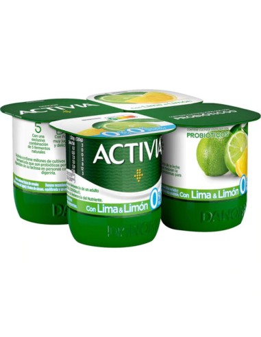 ACTIVIA ZERO LIMA  Y LIMON DANONE