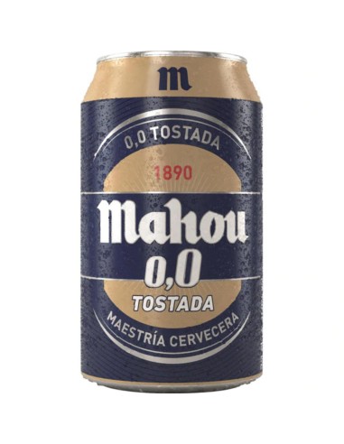 CERVEZA MAHOU 0,0% TOSTADA LATA 330 ML