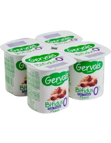 GERVAIS 0% BIFIDUS CON MUESLI X4